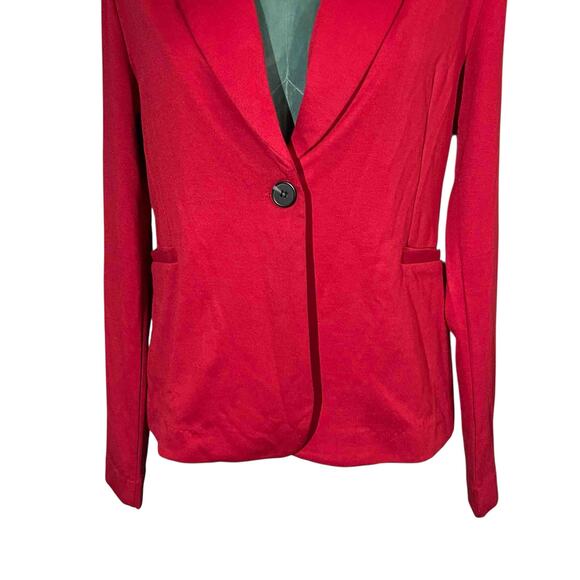 Meg & Margot Women's Peak Lapel One-Button Single-Breasted Blazer Red Size M - Picture 2 of 8